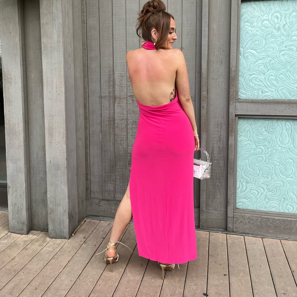 Norma Kamali Pink Backless Dress - Picture 2 of 3